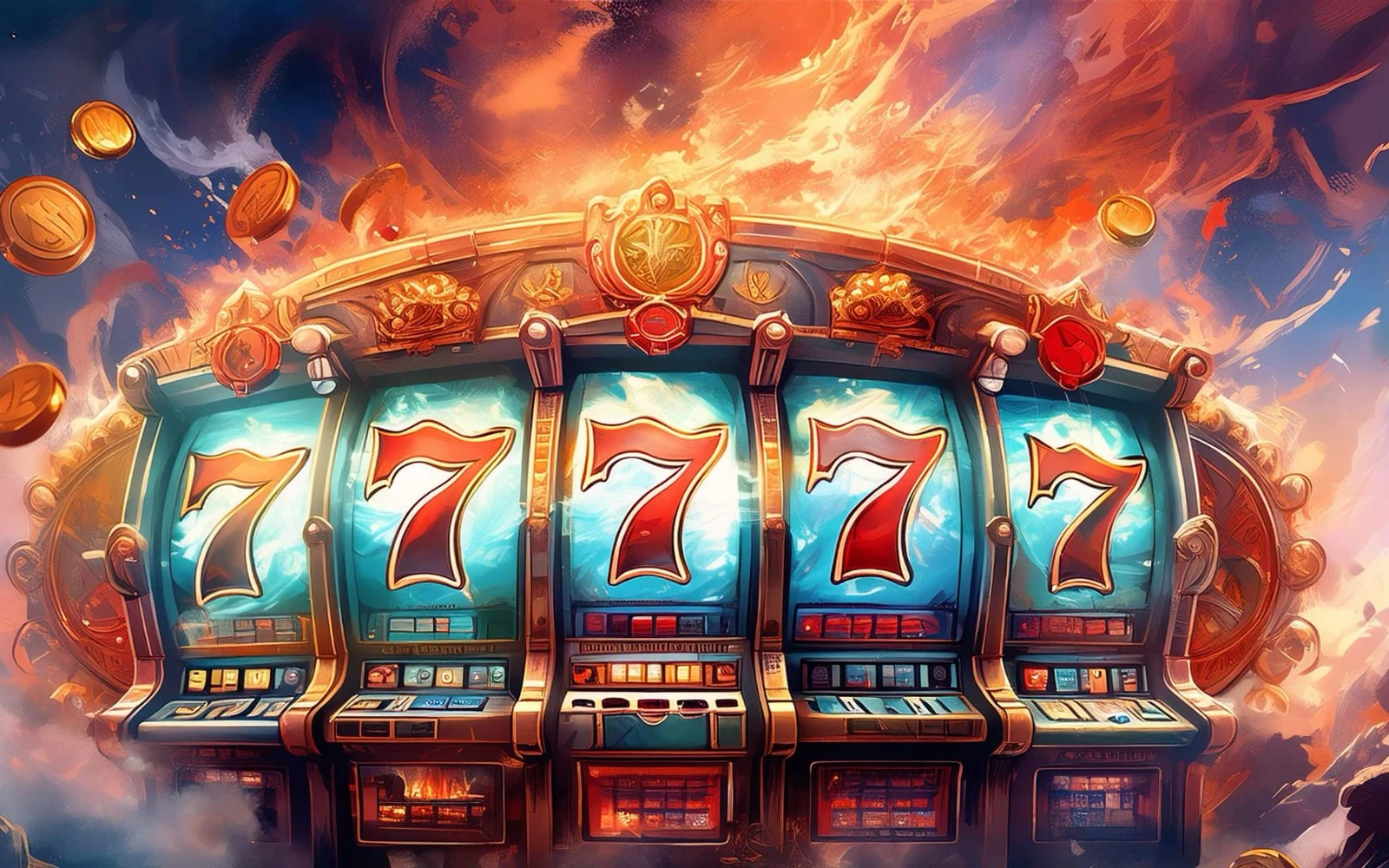 Tampilan visual permainan slot dengan reels dan simbol berwarna