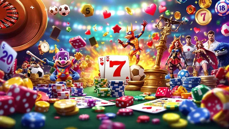 Tampilan permainan slot bertema visual cerah di RP4
