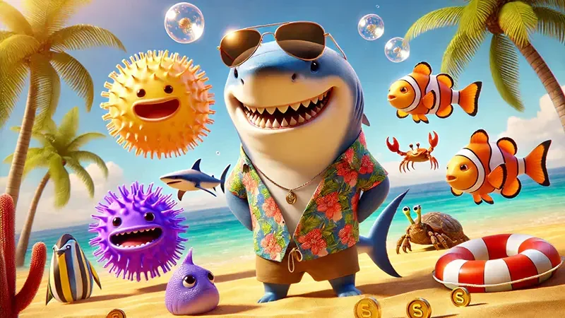 Suasana ruang tembak ikan mobile RP4 dengan target laut dan efek visual